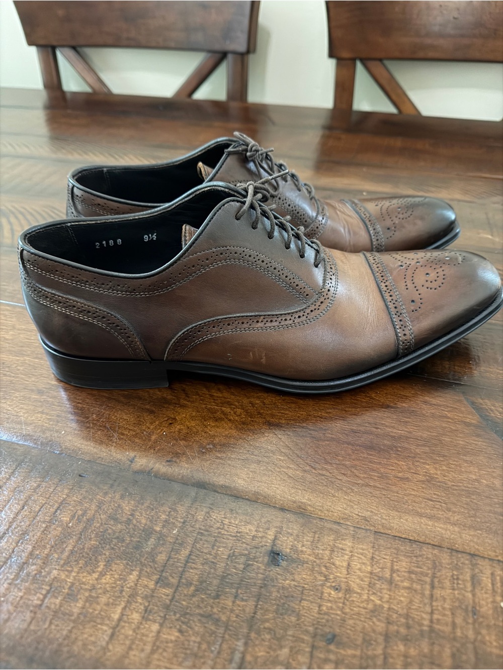To Boot Brown Leather Cap-Toe Brogue Oxfords